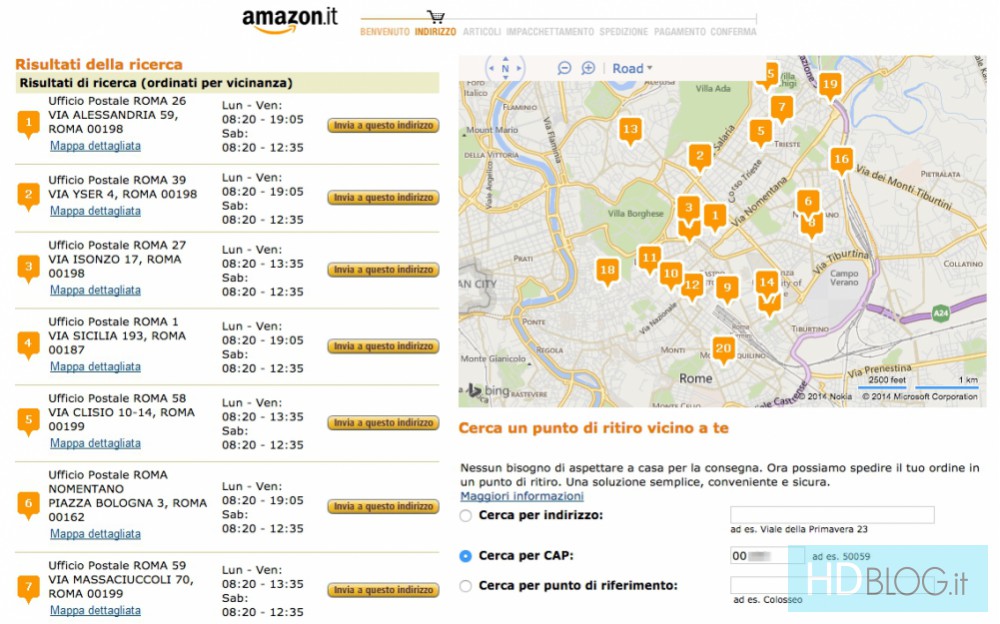 Amazon punto di ritiro poste